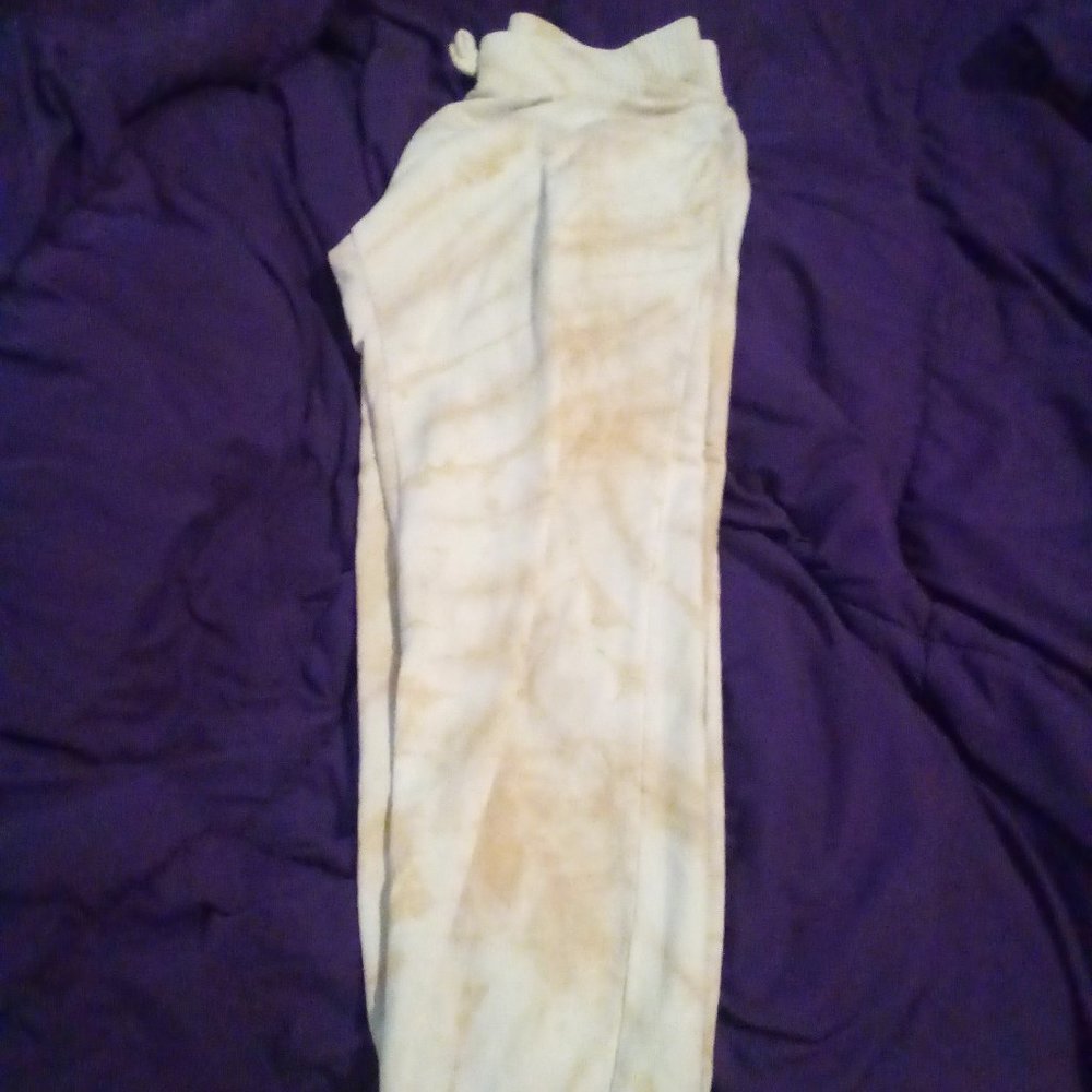 Yellow and white sweat pants kids